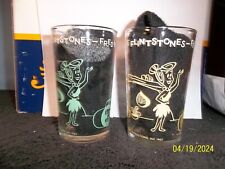 2 Different Flintstone  1962 Welches Jelly Glasses Fred Barney Sports Car picture