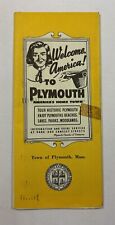 1959 TOWN OF PLYMOUTH, MASSACHUSETTS VACATION TRAVEL MAP & BROCHURE picture