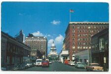 Springfield IL Capitol Avenue Vintage Street Scene Postcard Illinois picture