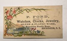 Victorian Jewelers Trade Card P Ford Waverly Block Rochester NY Clocks B79 picture