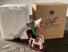 New in Box Vintage Avon Santa's Elves Collection Elf with Rocking Horse 3