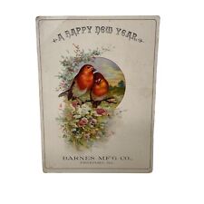 Victorian Trade Card Barnes Mfg Freeport IL Illinois Two Birds On Floral Branch picture