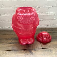 Vintage PackerWare Santa Claus Red Sparkle Plastic Cookie Jar  12