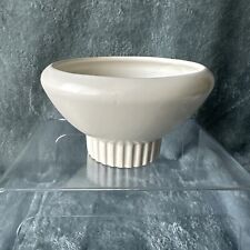 MCM Hyalyn Pottery USA Porcelain Matte White Cream Ribbed Base Planter Vase J-12 picture
