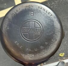 GRISWOLD No. 8 Large Block Logo Cast Iron Skillet 704 W Restored Ships Fast Now picture