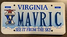 Virginia Personalized Vanity License Plate MAVRIC Top Gun Air Force Navy Pilot picture