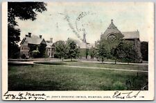 Vtg Stamford Connecticut CT St John's Episcopal Church 1905 Old View Postcard picture