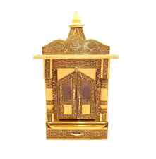 Indian Handmade Wooden Golden Oxidized Home puja temple mandir wall temple decor picture
