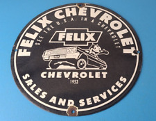 Vintage Chevrolet Porcelain Sign - Felix The Cat Service Gas Pump Chevy Sign picture