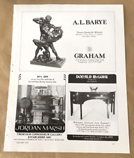 Antoine-Louis Barye at Graham gallery exhibition print ad 1976 vintage mgzne art picture