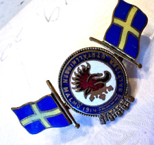 Vintage Pin Swedish Worlds Fair Malmo 1914 Enamel Baltic Exposition picture