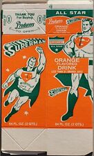 1960s Superman DC Comics Vintage Folded Unused Juice / Drink Carton Scarce VF picture