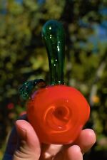 Red Apple Hand Glass Pipe, Bowl, Fruit Decor Collection, Unique Cute Pretty 14 picture