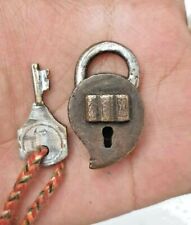  Rare 1930's Old Antique Brass Unique Mango Shape Lock & Key Collectible . picture