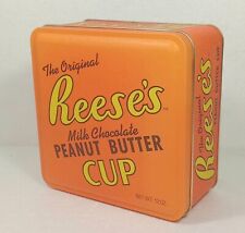 Hershey Reese's Peanut Butter Cup Metal Tin Vintage 1992 Empty Tin 6.5