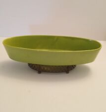 Vintage MCM Green Elongated Planter  with Metal Base picture