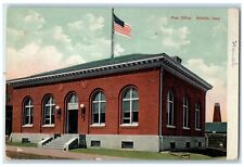 1909 Post Office Building Flag Street View Atlantic Iowa IA Antique Postcard picture
