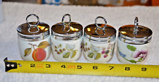 Lot of 4- Vtg Royal Worcester Egg Coddlers Evesham Peach Lavinia Berry, etc picture