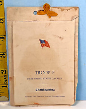 1916 Troop F - 1st United States Cavalry US Army Thanksgiving Roster & Menu picture