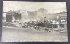 Frederika IA, Ruins of 1916 Fire Mueller RPPC Real Photo Postcard Vintage Iowa picture