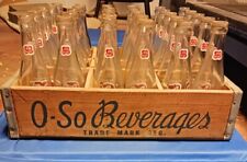 Complete Vintage O-SO Beverages Wood Soda CRATE & 30 Bottles Old Advertising picture