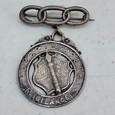 Antique IOOF Odd Fellows Silver Tone Medal Pin Badge Vigilance  picture