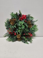 Vintage Plastic Holly With Gold Pinecone picture