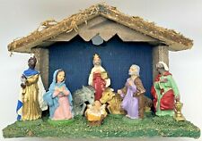 Vintage Nativity Creche Stable Set Italy Christmas Baby Jesus Mary Joseph  picture