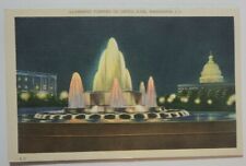 Washington DC Beautiful Fountain On Capitol Plaza 1940s Linen Postcard Unposted picture