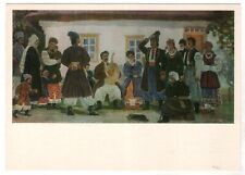 1990 UKRAINIAN Woman Guy Folk types in national clothes Ukraine postcard OLD picture