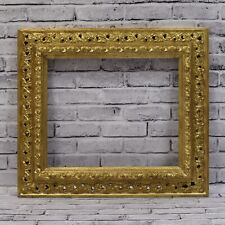 Ca.  1850-1900 Old wooden picture frame openwork fold dimensions: 19.7 x 16.5 in picture