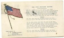 Patriotic Postcard The Star Spangled Banner JP Carey & Co 1917 picture