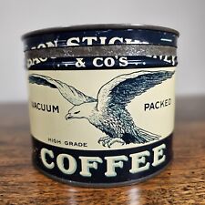 RARE Vintage EAGLE Bird Bacon & Stickney Coffee Can Tin Empty One Pound LB picture