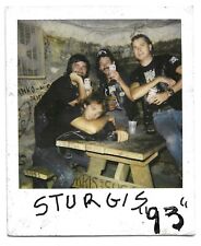 Vintage Instant Photo Titled Sturgis 93, Biker Buddies Drinking Beer picture