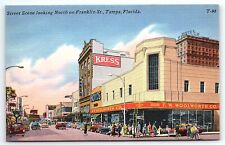 1950s TAMPA FL FRANKLIN STREET KRESS WOOLWORTH DEPARTMENT STORE POSTCARD P2714 picture