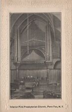 Interior First Presbyterian Church Penn Yan NY Organ Divided Back VTG Post Card picture