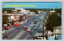 Fredericksburg TX-Texas, Aerial Of Street View, Advertisement, Vintage Postcard picture