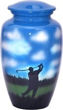 Funeral Urn Hand Painted Cloud Large Burial Urn for Human Ashes Adult Velvet Bag picture