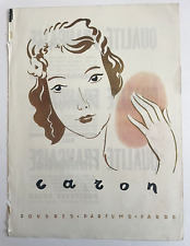 Vintage Caron Poudres Parfum Face Sketch Drawing Beauty Retro Art Print Ad picture