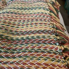 Vintage 70's Handmade Retro Boho Crochet Throw Afghan Blanket Multi Color picture