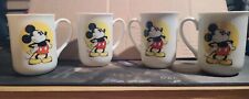 4 Mickey Mouse Yellow Spot Disney Park Small White Coffee Cup Mug Made in Japan picture