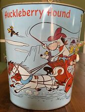 Vintage Huckleberry Hound Yogi Bear Quick Draw McGraw Decoware Metal Trash Can picture