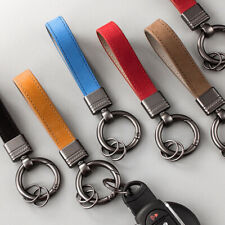 Car Luxury Genuine Leather Keychain Black Buckle Key Ring Key Chain Holder picture