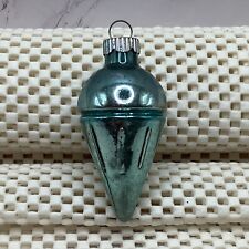 Vintage 1950’s Shiny Brite Mercury Glass Cone Shape Teal Ornament 3” Hgt picture
