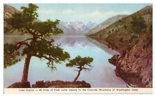Vintage Lake Chelan Cascade Mountains Washington Postcard Unposted White Border picture