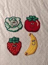 4 Handmade Fruit/ Vegetable Refrigerator Magnets picture