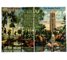 Lot Of 20 Cypress Gardens Singing Tower Florida Souvenir Cards 2.5 x 3.5 Linen picture