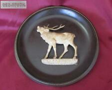 1930s ANTIQUE GERMAN BLACK FOREST STYLE BAKELITE WALL PLATE - ELK picture