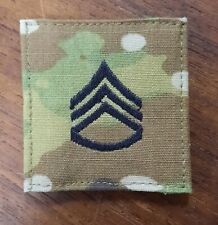 US Army OCP Rank E-6 Staff Sergeant Patch w/ Hook Back Uniform Ready Made in USA picture