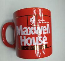  Vintage Maxwell House Coffee Cup Mug Good To The Last Drop Instant Coffee Red picture
